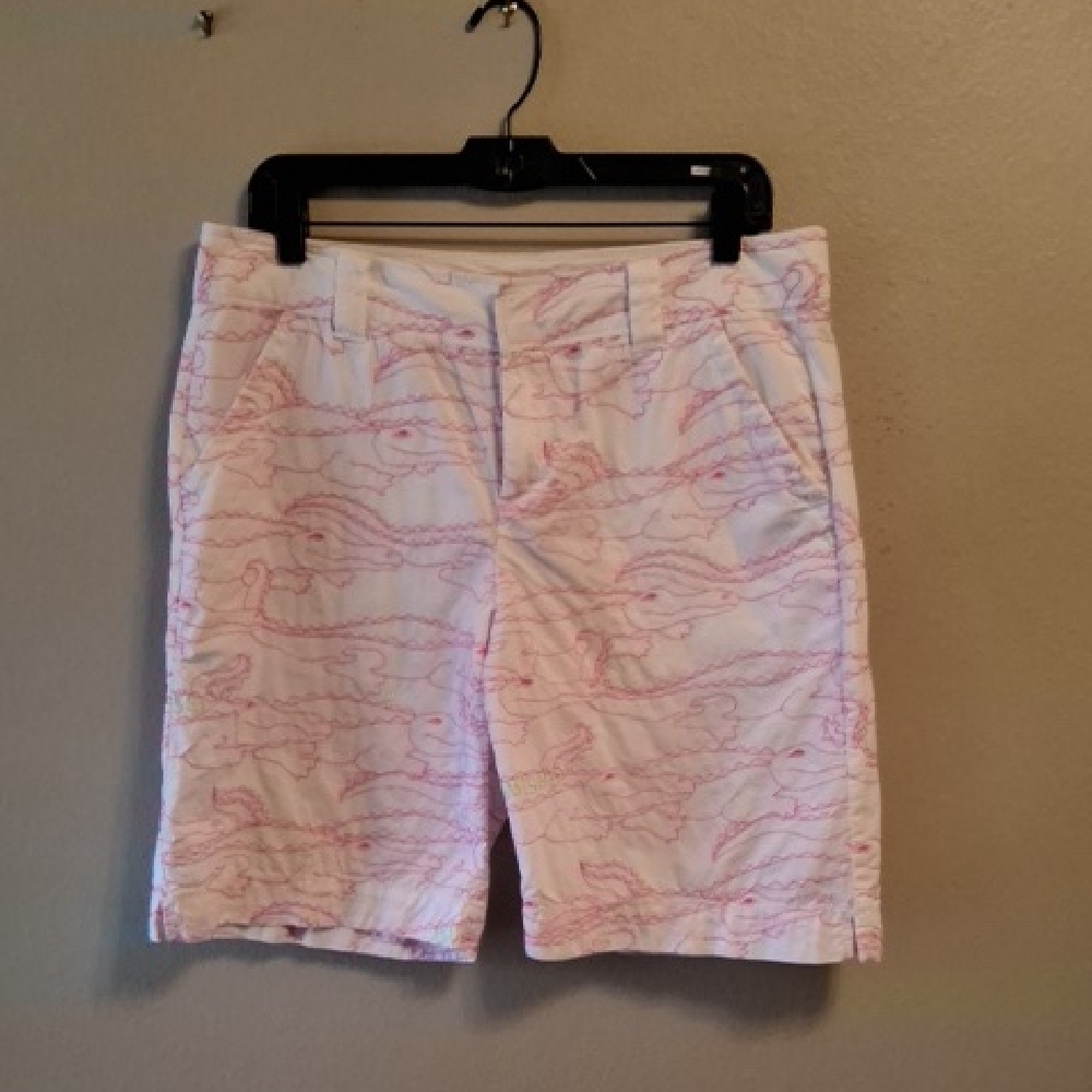 Lilly Pulitzer Pink Alligator and White Women Shorts
